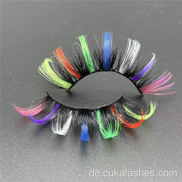 Mehrfarbige falsche Wimpern Make -up Regenbogen farbenfrohe Wimpern